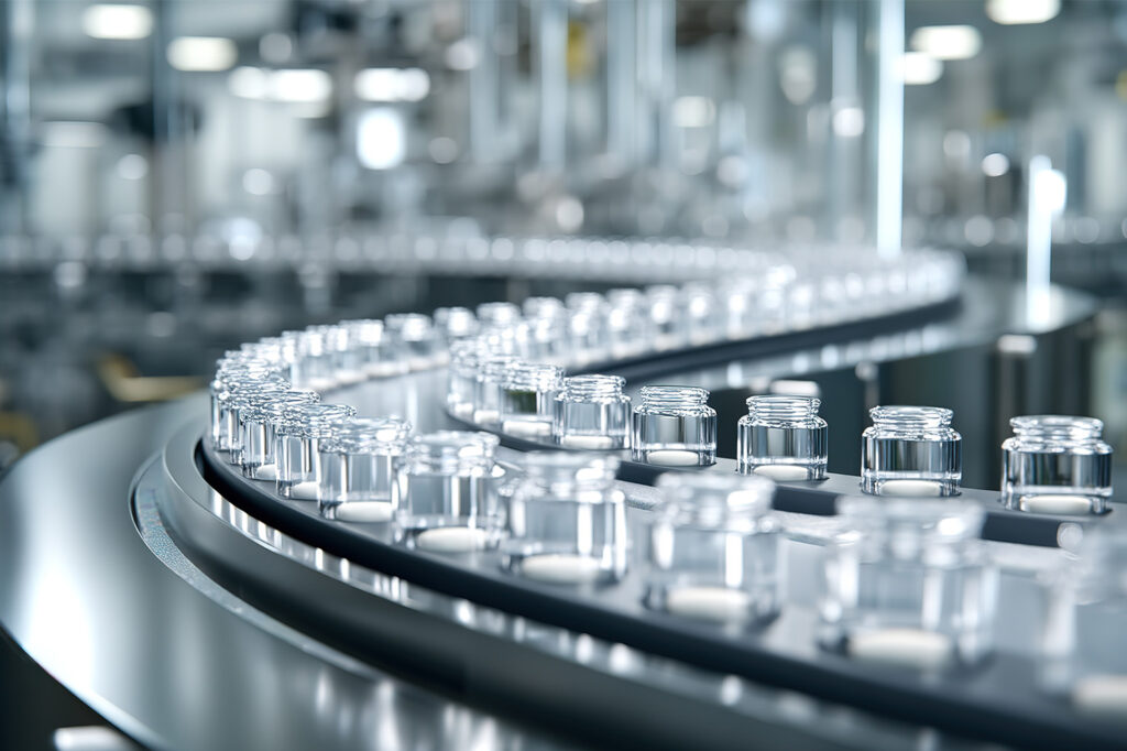 glass jam jars in row