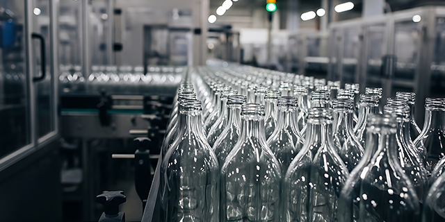 glass packaging in factory